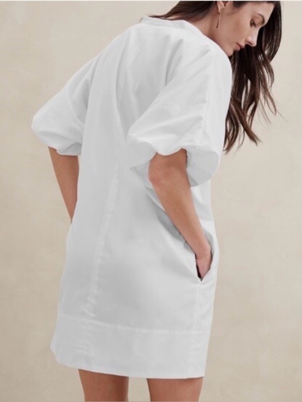 Banana Republic White Livia Poplin Mini Dress. Brand new with tags